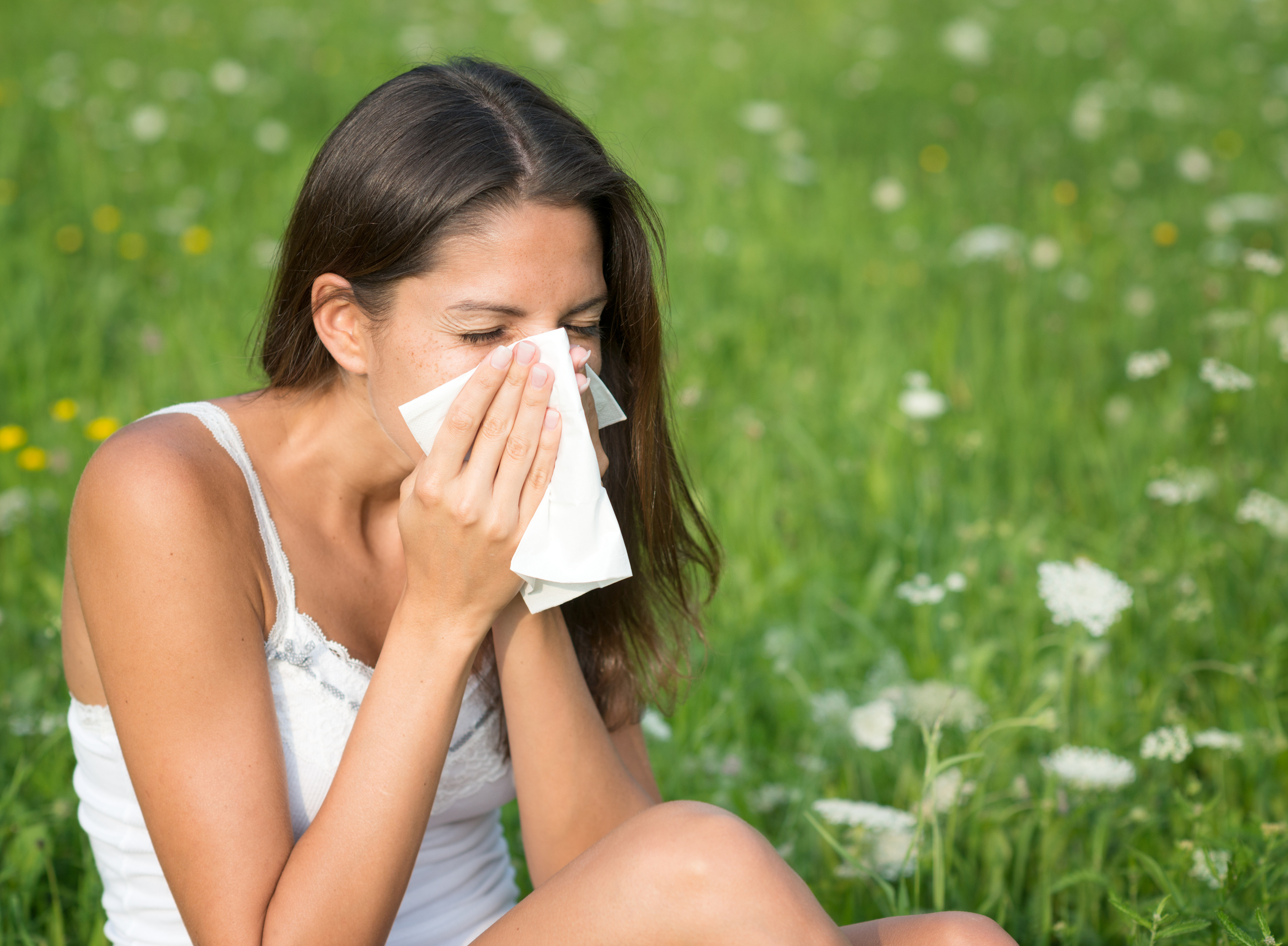 Woman Sneezing, Hayfever, Pollen Allergy